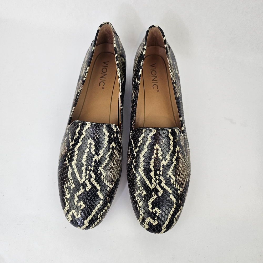 Vionic Willa Boa Snake-Patterned Leather Loafers … - image 5